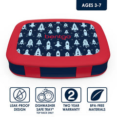 Bentgo Kids Prints Lunch Box, Lunch Bag, & Ice Packs