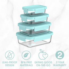 Bentgo Glass Leak-Proof Food Storage Set (8-Piece)